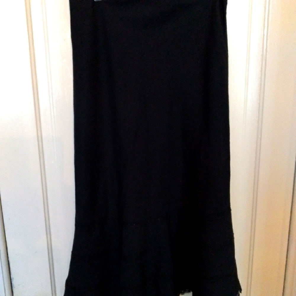 Express flared long black skirt
